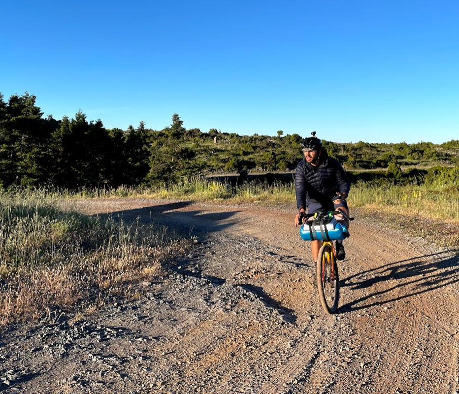 cyclist on a rural road 