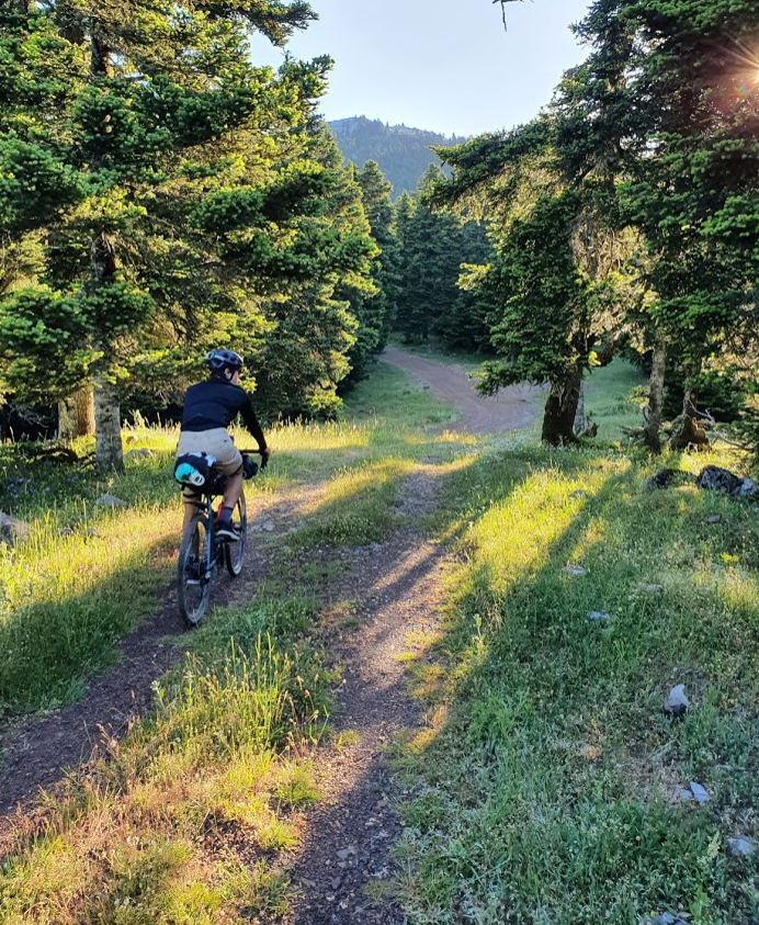 cyclist on a rural road 